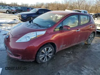 2015 Nissan LEAF SL with VIN 1N4AZ0CP7FC321033, listed as a Copart auction lot 42776715 with 53,700 mi miles and Salvage Title. Bid and sale history available at DreamBid. Image 1.