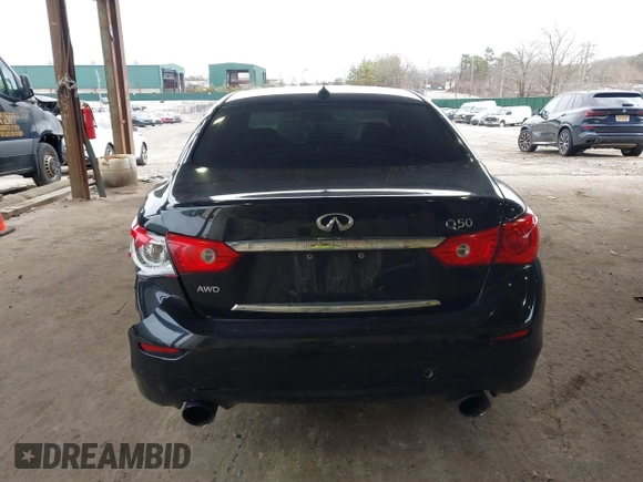 2016 Infiniti Q50 2.0t Premium with VIN JN1CV7AR5GM251834, listed as a IAAI auction lot 41886327 with 115,414 mi miles. Bid and sale history available at carsss.com. Image 17.