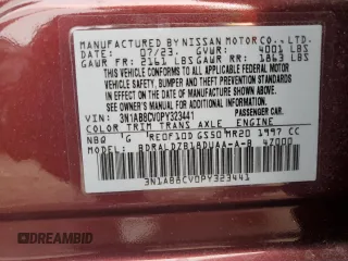 2023 Nissan Sentra SV with VIN 3N1AB8CV0PY323441, listed as a Copart auction lot 46884395 with 7,246 mi miles and Salvage Title. Bid and sale history available at carsss.com. Image 13.