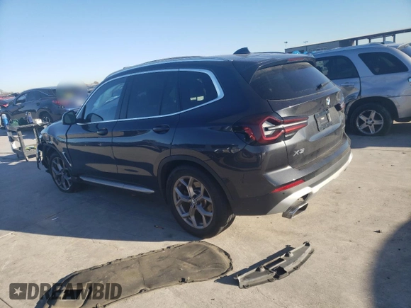 2022 BMW X3 sDrive30i with VIN WBX47DP02NN155639, listed as a Copart auction lot 84399294 with Not Provided miles and Salvage Title. Bid and sale history available at DreamBid. Image 2.