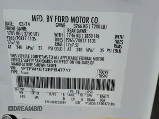 2014 Ford F-150 XL with VIN 1FTFW1ET2EFB47717, listed as a Copart auction lot 49323155 with 141,969 mi miles and Salvage title. Bid and sale history available at DreamBid. Image 14.