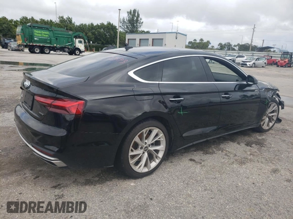 2021 Audi A5 Sportback Premium with VIN WAUABCF59MA038889, listed as a Copart auction lot 76304733 with 24,872 mi miles. Bid and sale history available at carsss.com. Image 3.