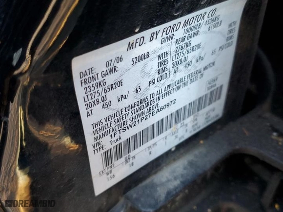 2007 Ford Super Duty F-250 XL with VIN 1FTSW21P27EA60972, listed as a Copart auction lot 88763845 with 0 mi miles and Salvage Title. Bid and sale history available at carsss.com. Image 14.
