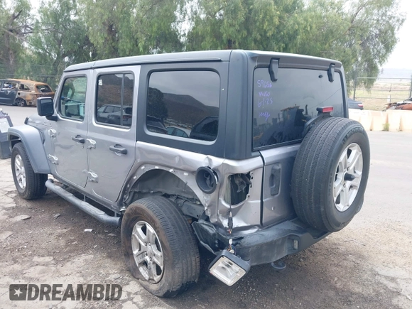 2018 Jeep Wrangler Unlimited Sport S with VIN 1C4HJXDN5JW145340, listed as a IAAI auction lot 42420695 with 92,500 mi miles and . Bid and sale history available at DreamBid. Image 3.