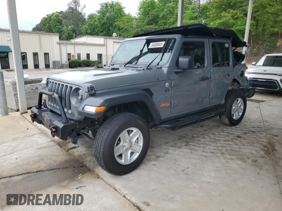 2019 Jeep Wrangler Unlimited Sport Altitude with VIN 1C4HJXDG6KW585358, listed as a Copart auction lot 54000665 with Not provided miles and Salvage title. Bid and sale history available at DreamBid. Image 1.