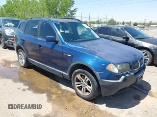 2005 BMW X3 3.0i z VIN WBXPA93495WD18997, wystawiony jako IAAI lot #42337154 z przebiegiem 189 409 mil mil oraz . Historia ofert i sprzedaży dostępna na DreamBid. Obrazek 1.