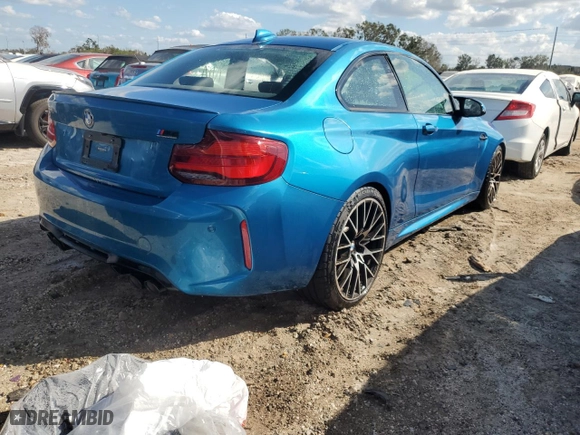 2020 BMW M2 Competition with VIN WBS2U7C08L7E49953, listed as a Copart auction lot 76200814 with 13,888 mi miles and Non Repairable. Bid and sale history available at carsss.com. Image 3.
