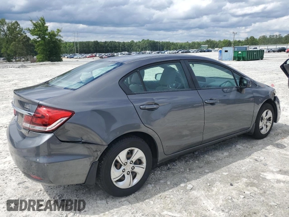 2013 Honda Civic LX with VIN 2HGFB2F58DH509100, listed as a Copart auction lot 60142585 with 154,973 mi miles and Salvage title. Bid and sale history available at DreamBid. Image 3.