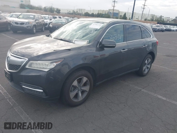 2016 Acura MDX with VIN 5FRYD3H23GB007677, listed as a IAAI auction lot 41586346 with 104,586 mi miles. Bid and sale history available at carsss.com. Image 2.