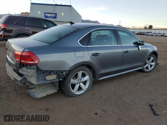 2013 Volkswagen Passat SE with VIN 1VWBH7A33DC110237, listed as a Copart auction lot 85404764 with 223,426 mi miles and Salvage Title. Bid and sale history available at carsss.com. Image 3.