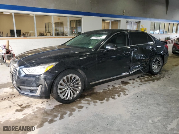 2017 Genesis G90 3.3T Premium with VIN KMHG34JA1HU026627, listed as a Copart auction lot 73166934 with 79,489 mi miles and Salvage Title. Bid and sale history available at carsss.com. Image 1.