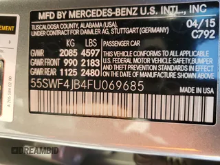 2015 Mercedes-Benz C-Class C 300 with VIN 55SWF4JB4FU069685, listed as a Copart auction lot 86140144 with 108,583 mi miles and Salvage Title. Bid and sale history available at carsss.com. Image 13.