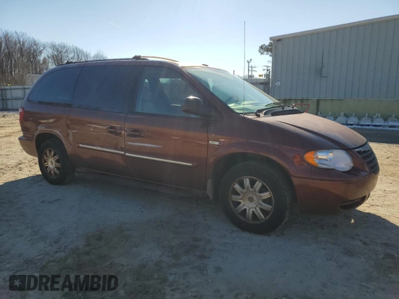 2007 Chrysler Town & Country LWB Touring with VIN 2A8GP54LX7R195626, listed as a Copart auction lot 89100675 with 123,380 mi miles and Salvage Title. Bid and sale history available at carsss.com. Image 4.