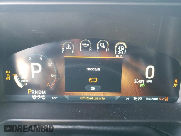 2024 Ford Bronco Raptor с VIN 1FMEE0RR4RLA49847, выставлен на аукционе Copart как лот 51948125 с пробегом 1 891 миль миль и Списание • Salvage title. История ставок и продаж доступна на DreamBid. Изображение 9.