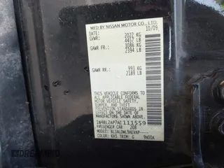 2010 Nissan Altima 3.5 SR with VIN 1N4BL2AP7AC111559, listed as a IAAI auction lot 41823698 with 154,865 mi miles. Bid and sale history available at carsss.com. Image 9.