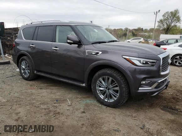 2024 Infiniti QX80 LUXE with VIN JN8AZ2AE8R9329431, listed as a Copart auction lot 52670805 with 32,635 mi miles and Non Repairable. Bid and sale history available at carsss.com. Image 4.