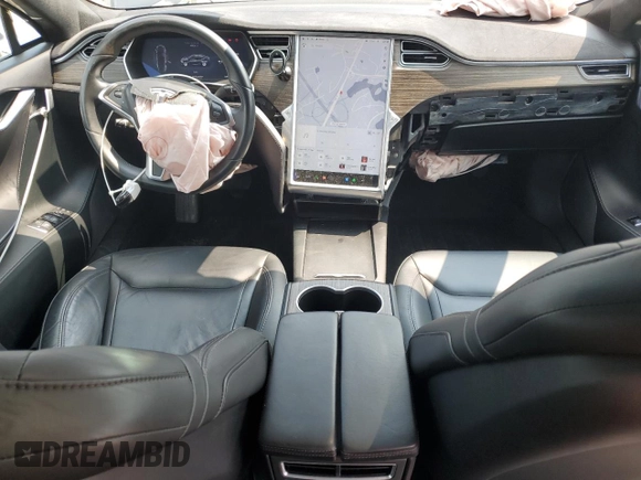 2016 Tesla Model S 90D with VIN 5YJSA1E27GF171605, listed as a Copart auction lot 59608645 with 90,080 mi miles and Salvage title. Bid and sale history available at DreamBid. Image 8.
