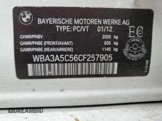2012 BMW 3 Series 328i with VIN WBA3A5C56CF257905, listed as a Copart auction lot 50403905 with 112,412 mi miles and Salvage Title. Bid and sale history available at carsss.com. Image 12.