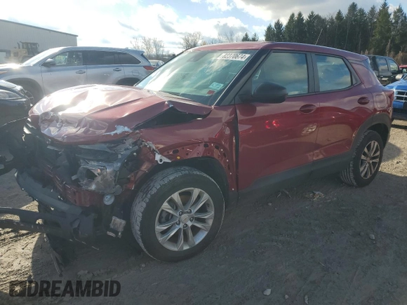 2021 Chevrolet TrailBlazer LS with VIN KL79MNSL0MB123823, listed as a Copart auction lot 82370674 with 48,229 mi miles and Salvage Title. Bid and sale history available at carsss.com. Image 1.