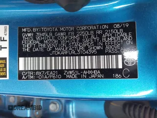 2020 Toyota Prius L Eco z VIN JTDKARFU9L3104395, wystawiony jako IAAI lot #42207156 z przebiegiem 85 572 mil mil oraz . Historia ofert i sprzedaży dostępna na DreamBid. Obrazek 9.