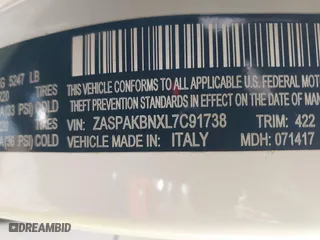 2020 Alfa Romeo Stelvio Ti with VIN ZASPAKBNXL7C91738, listed as a IAAI auction lot 41615757 with 1 mi miles. Bid and sale history available at carsss.com. Image 9.