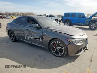 2022 Alfa Romeo Giulia Veloce with VIN ZARFAMBN5N7663737, listed as a Copart auction lot 49348295 with 18,709 mi miles and Salvage Title. Bid and sale history available at carsss.com. Image 4.
