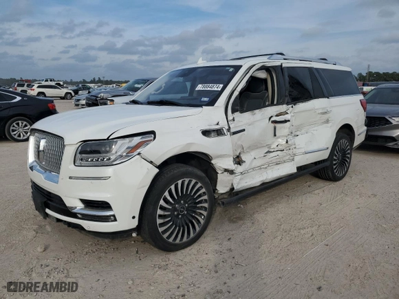 2020 Lincoln Navigator L Black Label with VIN 5LMJJ3TT7LEL01308, listed as a Copart auction lot 78884874 with 70,838 mi miles and Salvage Title. Bid and sale history available at carsss.com. Image 1.