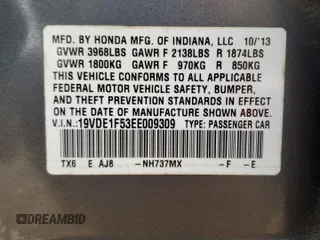 2014 Acura ILX Premium Pkg with VIN 19VDE1F53EE009309, listed as a Copart auction lot 50869535 with 82,745 mi miles and Salvage Title. Bid and sale history available at carsss.com. Image 12.