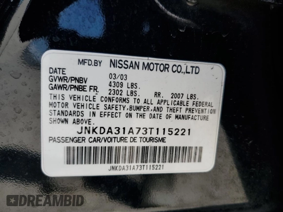 2003 Infiniti I35 Luxury z VIN JNKDA31A73T115221, wystawiony jako Copart lot #47275925 z przebiegiem 72 851 mil mil oraz Czysty tytuł • Clean title. Historia ofert i sprzedaży dostępna na DreamBid. Obrazek 12.