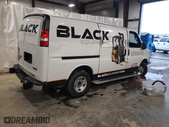 2020 GMC Savana Cargo z VIN 1GTW7AFG1L1220424, wystawiony jako Copart lot #43841725 z przebiegiem 79 099 mil mil oraz Szkody całkowita. Historia ofert i sprzedaży dostępna na DreamBid. Obrazek 3.