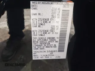 2024 Nissan Murano SV с VIN 5N1AZ2BJ2RC104685, выставлен на аукционе IAAI как лот 42169069 с пробегом 2 209 миль миль и . История ставок и продаж доступна на DreamBid. Изображение 9.