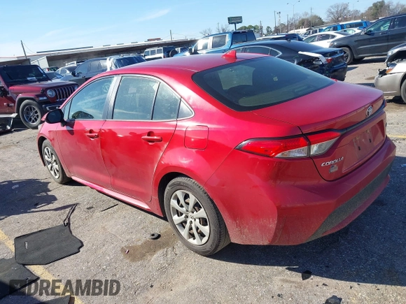 2020 Toyota Corolla LE with VIN JTDEPRAE1LJ083405, listed as a IAAI auction lot 41673933 with 103,222 mi miles. Bid and sale history available at carsss.com. Image 3.