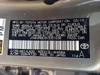 2019 Toyota Corolla Hatchback SE with VIN JTNK4RBE6K3051638, listed as a Copart auction lot 71595324 with 44,976 mi miles and Salvage Title. Bid and sale history available at carsss.com. Image 13.