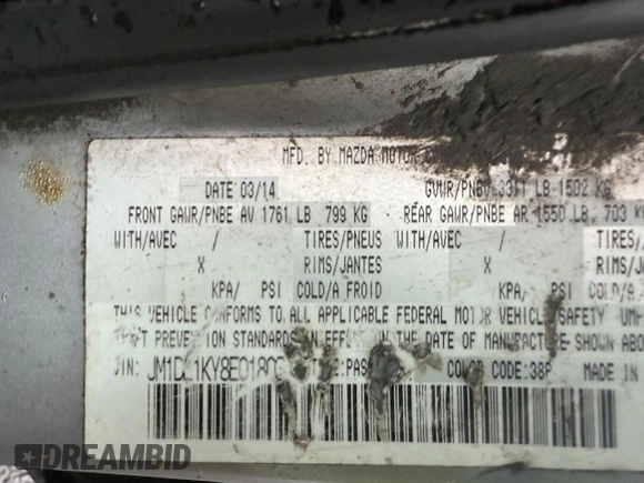2014 Mazda 2 Sport with VIN JM1DE1KY8E0180346, listed as a Copart auction lot 78743964 with 166,354 mi miles and Salvage Title. Bid and sale history available at carsss.com. Image 11.