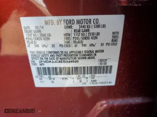 2014 Ford Edge SEL with VIN 2FMDK3JC8EBA44920, listed as a Copart auction lot 47817835 with 116,730 mi miles and Salvage Title. Bid and sale history available at carsss.com. Image 13.
