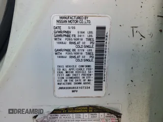2005 Infiniti FX with VIN JNRAS08U85X107334, listed as a Copart auction lot 76199924 with Not Provided miles and Salvage Title. Bid and sale history available at DreamBid. Image 14.
