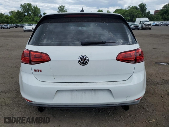 2017 Volkswagen Golf GTI S with VIN 3VW447AU2HM006775, listed as a Copart auction lot 58157214 with 48,713 mi miles and Salvage Title. Bid and sale history available at carsss.com. Image 6.