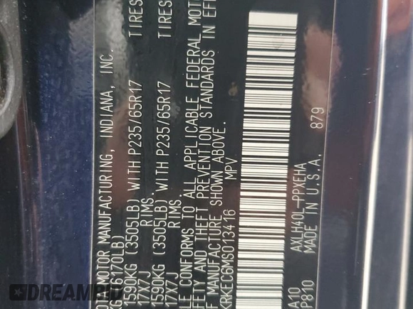 2021 Toyota Sienna LE с VIN 5TDKRKEC6MS013416, выставлен на аукционе Copart как лот 53908805 с пробегом 93 170 миль миль и Списание • Salvage title. История ставок и продаж доступна на DreamBid. Изображение 13.