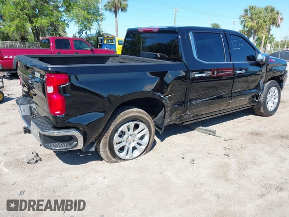 2024 Chevrolet Silverado 1500 LTZ with VIN 1GCUDGE81RZ298421, listed as a IAAI auction lot 41775039 with 6,900 mi miles and . Bid and sale history available at DreamBid. Image 4.