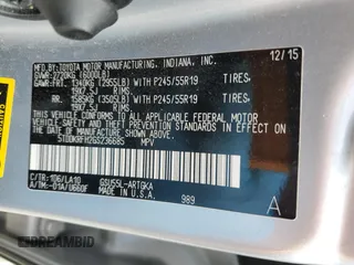 2016 Toyota Highlander Limited with VIN 5TDDKRFH2GS236685, listed as a Copart auction lot 50680295 with 174,537 mi miles and Salvage title. Bid and sale history available at DreamBid. Image 13.