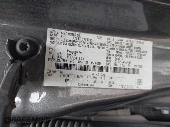 2014 Ford Focus SE with VIN 1FADP3F27EL139920, listed as a IAAI auction lot 42024617 with 143,223 mi miles and . Bid and sale history available at DreamBid. Image 9.