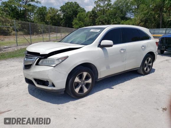 2016 Acura MDX with VIN 5FRYD3H26GB017121, listed as a Copart auction lot 51688653 with 163,867 mi miles. Bid and sale history available at carsss.com. Image 1.