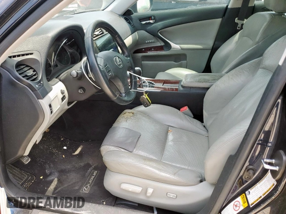 2006 Lexus IS 350 with VIN JTHBE262862006199, listed as a Copart auction lot 57180525 with 187,728 mi miles and Salvage title. Bid and sale history available at DreamBid. Image 7.