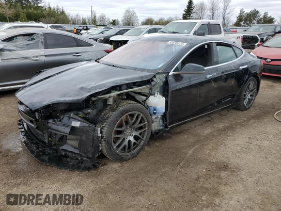 2017 Tesla Model S 100D with VIN 5YJSA1E21HF218273, listed as a Copart auction lot 55598075 with Not provided miles and Salvage title. Bid and sale history available at DreamBid. Image 1.