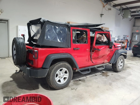 2018 Jeep Wrangler JK Unlimited Sport S with VIN 1C4BJWDG7JL849283, listed as a Copart auction lot 73108554 with 65,382 mi miles and Salvage Title. Bid and sale history available at carsss.com. Image 3.