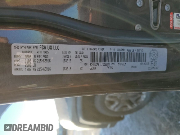 2020 Jeep Compass Sport with VIN 3C4NJDAB1LT112288, listed as a Copart auction lot 87818745 with 142,408 mi miles and Clean Title. Bid and sale history available at DreamBid. Image 13.