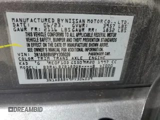2023 Nissan Sentra S with VIN 3N1AB8BV9PY306039, listed as a Copart auction lot 51769915 with 48,517 mi miles and Non Repairable. Bid and sale history available at DreamBid. Image 14.
