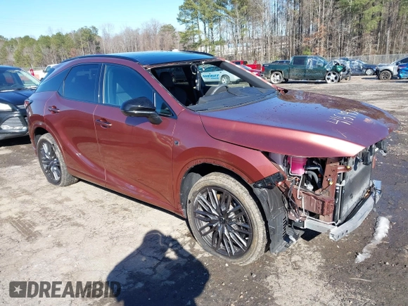 2024 Lexus RX 500h F Sport Performance with VIN 2T2BCMEA2RC013713, listed as a IAAI auction lot 41619341 with 18,517 mi miles and . Bid and sale history available at DreamBid. Image 1.