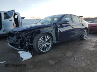 2023 Infiniti Q50 Sensory z VIN JN1EV7CP3PM510342, wystawiony jako Copart lot #86380054 z przebiegiem 3 884 mil mil oraz Szkoda całkowita • Salvage title. Historia ofert i sprzedaży dostępna na DreamBid. Obrazek 1.