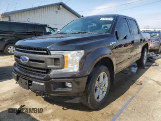 2018 Ford F-150 XL with VIN 1FTEW1EP2JFD57520, listed as a Copart auction lot 47601325 with 65,538 mi miles and Salvage Title. Bid and sale history available at carsss.com. Image 1.